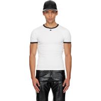 Courreges White Signature Contrast T-shirt 252783M213001