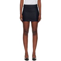OUR LEGACY Navy Pinstripe Miniskirt 252803F090000