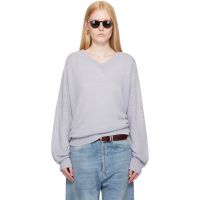 OUR LEGACY Blue Rue V-Neck Sweater 252803F100000