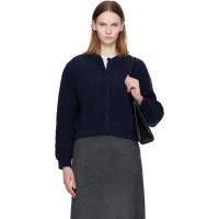 Nothing Written Navy Lett Boucle Cardigan 252814F095004