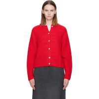Nothing Written Red Alpaca Knit Cardigan 252814F095006