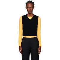 Nothing Written Black Garine Wool Sweater Vest 252814F100000