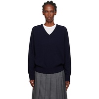 Nothing Written Navy Puno V-Neck Pullover Sweater 252814F100004