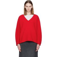 Nothing Written Red Cerin Deep V-Neck Sweater 252814F100006