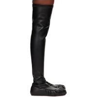 YUME Black Overknee Ballerina Tall Boots 252844F116001