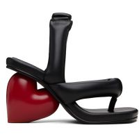 YUME Black & Red Love Heeled Sandals 252844F125001