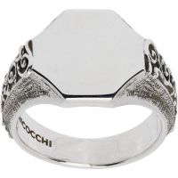 Emanuele Bicocchi Mirror Floral Signet Ring 252883M147006