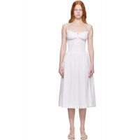GUIZIO White Lura Midi Dress 252897F054003