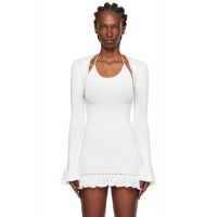 GUIZIO White Crochet Ruffle Sleeve Bolero Cardigan 252897F095003