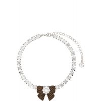SHUSHU/TONG YVMIN Edition Fabric Bow Gemstone Necklace 252901F023002