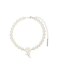 SHUSHU/TONG Paper Ball Rose Gemstone Leaf Necklace 252901F023003