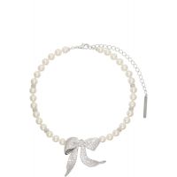 SHUSHU/TONG YVMIN Edition Diamond Bowknot Faux-Pearl Necklace 252901F023008