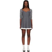 SHUSHU/TONG Gray Pleated Camisole Minidress 252901F052013