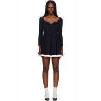 SHUSHU/TONG Navy Pleated Camisole Minidress 252901F052014