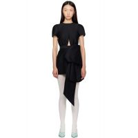 SHUSHU/TONG Black Bowknot Patchwork Minidress 252901F052030