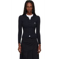 SHUSHU/TONG Navy Lapel Fitted Cardigan 252901F095005