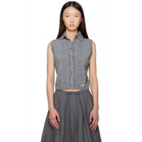 SHUSHU/TONG Gray Sleeveless Cardigan 252901F095009