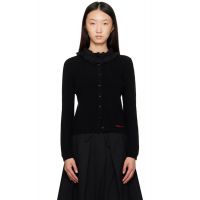 SHUSHU/TONG Black Collar Embellished Cardigan 252901F095014