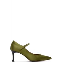SHUSHU/TONG Green Pointed Toe Mary Jane Heels 252901F122005