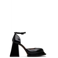 SHUSHU/TONG Black Round Toe Strap High Heels 252901F122007
