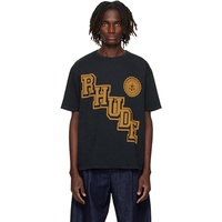 Black Rhude Collegiate Crest T-shirt 252923M213014