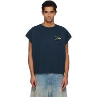 Rhude Navy Classique Cutoff Sleeve T-shirt 252923M213030