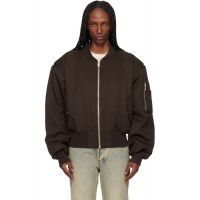 Entire Studios Brown Cropped Broad Suiting Bomber Jacket 252940F058000