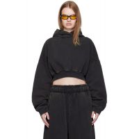 Entire Studios Black Cropped Heavy Hoodie 252940F097017