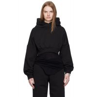 Entire Studios Black Cropped Heavy Hoodie 252940F097018