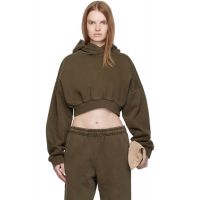 Entire Studios Brown Cropped Heavy Hoodie 252940F097020