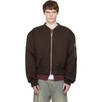Entire Studios Brown Cropped Broad Bomber Jacket 252940M175001