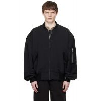 Entire Studios Black Broad Wool Bomber Jacket 252940M175002