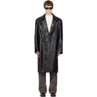 Entire Studios Black Single Breasted Leather Coat 252940M181001