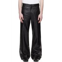 Entire Studios Black Straight Leg Leather Pants 252940M189001