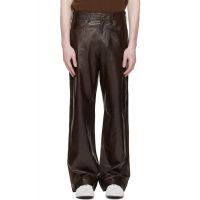 Entire Studios Brown Straight Leg Leather Pants 252940M189002