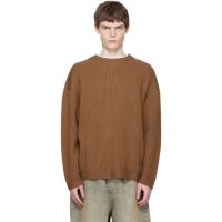 Entire Studios Brown Oversized Knit Crewneck Sweater 252940M201000