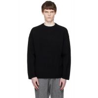 Entire Studios Black Oversized Knit Crewneck Sweater 252940M201001