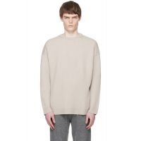 Entire Studios Beige Oversized Knit Crewneck Sweater 252940M201002