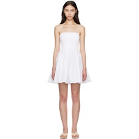 Matteau White Shirred Bodice Minidress 252946F052004
