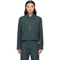 Kiko Kostadinov Green Kraner Cropped Blouson Jacket 252985M180006