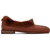 HEREU Tan Tilla Shearling Loafers 252991F121003