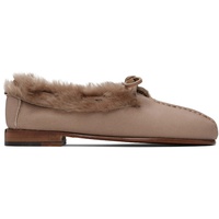HEREU Taupe Tilla Shearling Loafers 252991F121011