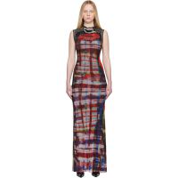 Ottolinger Red & Black Mesh Maxi Dress 261016F055001