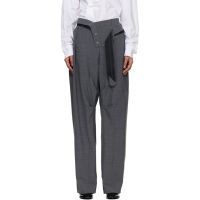 Ottolinger Gray Strapped Baggy Suit Trousers 261016F087000