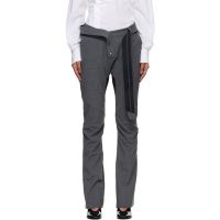 Ottolinger Gray Slim Multiline Suit Trousers 261016F087001