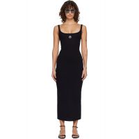 Marine Serre Black Moon Logo Ribbed Jersey Maxi Dress 261020F055001