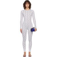 Marine Serre White Recycled Jersey Moon Jumpsuit 261020F070000