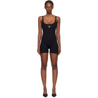 Marine Serre Black Moon Logo Ribbed Jersey Short Jumpsuit 261020F070009
