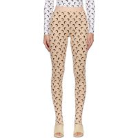 Marine Serre Beige Recycled Moon Jersey Stirrup Leggings 261020F085001
