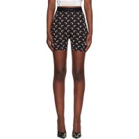 Marine Serre Black Recycled Moon Jersey Mini Shorts 261020F088002